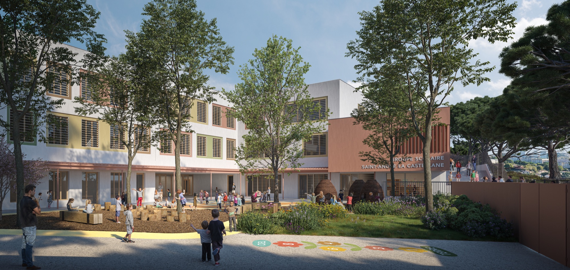 Groupe scolaire Saint-André La Castellane — perspective de la cour